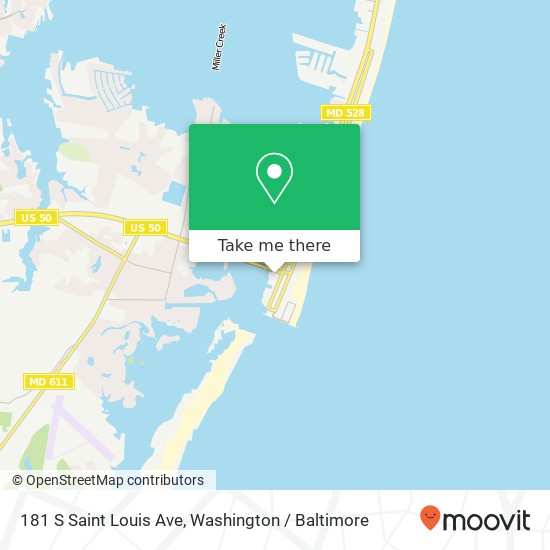 Mapa de 181 S Saint Louis Ave, Ocean City, MD 21842
