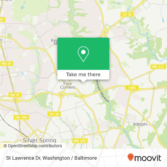 Mapa de St Lawrence Dr, Silver Spring, MD 20901