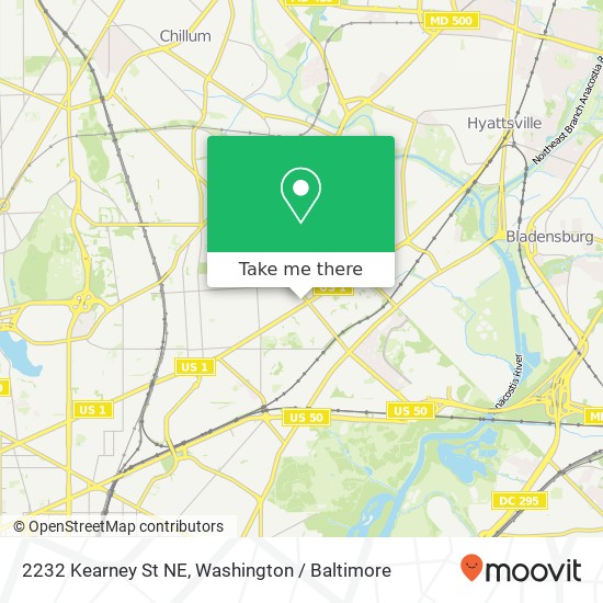 Mapa de 2232 Kearney St NE, Washington, DC 20018