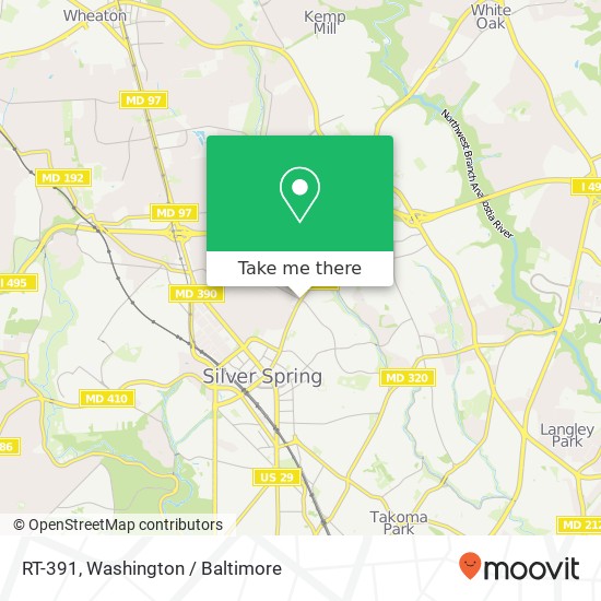 Mapa de RT-391, Silver Spring, MD 20910