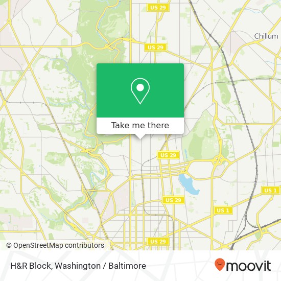 H&R Block, 3600 14th St NW map