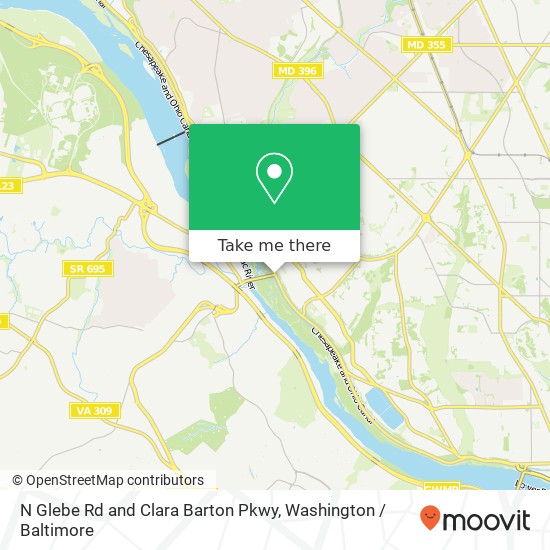 Mapa de N Glebe Rd and Clara Barton Pkwy, Washington, DC 20016