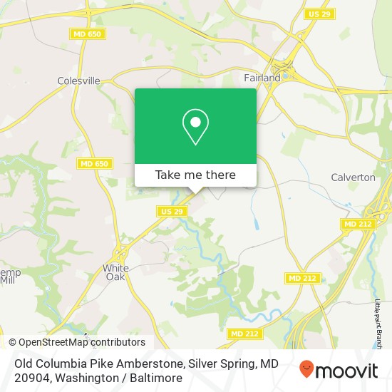 Old Columbia Pike Amberstone, Silver Spring, MD 20904 map