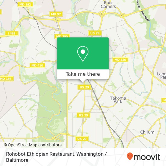 Mapa de Rohobot Ethiopian Restaurant, 7833 Eastern Ave