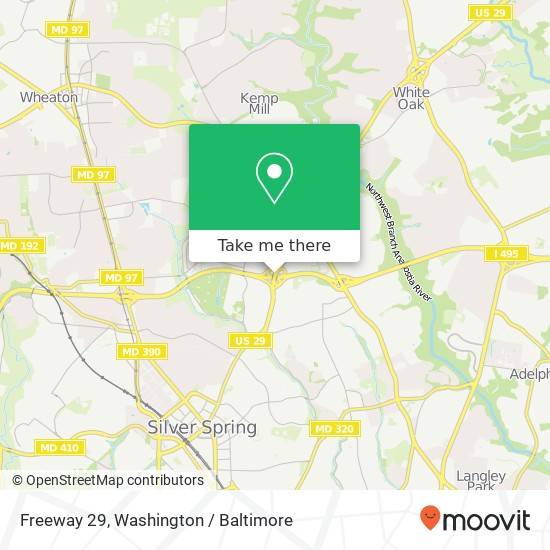 Mapa de Freeway 29, Silver Spring, MD 20901