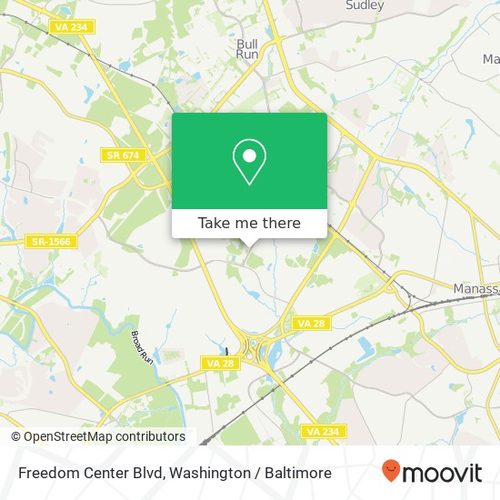 Mapa de Freedom Center Blvd, Manassas, VA 20110