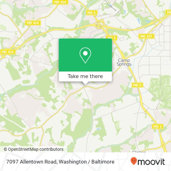 Mapa de 7097 Allentown Road, 7097 Allentown Rd, Camp Springs, MD 20748, USA