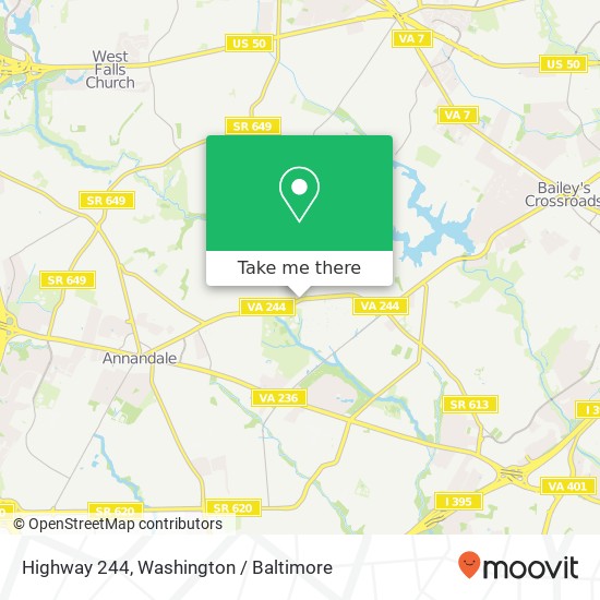 Mapa de Highway 244, Falls Church, VA 22041