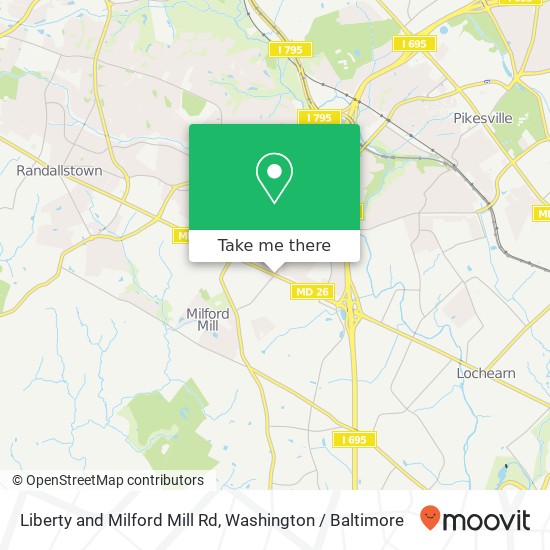 Mapa de Liberty and Milford Mill Rd, Windsor Mill, MD 21244