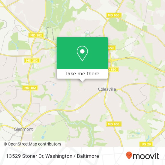 Mapa de 13529 Stoner Dr, Silver Spring, MD 20904