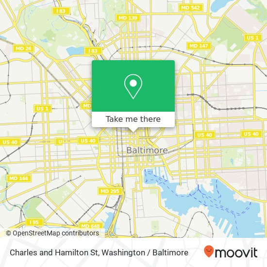 Mapa de Charles and Hamilton St, Baltimore, MD 21201