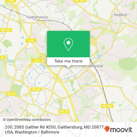 Mapa de 200, 2085 Gaither Rd #200, Gaithersburg, MD 20877, USA