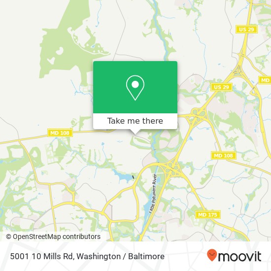 Mapa de 5001 10 Mills Rd, Columbia, MD 21044