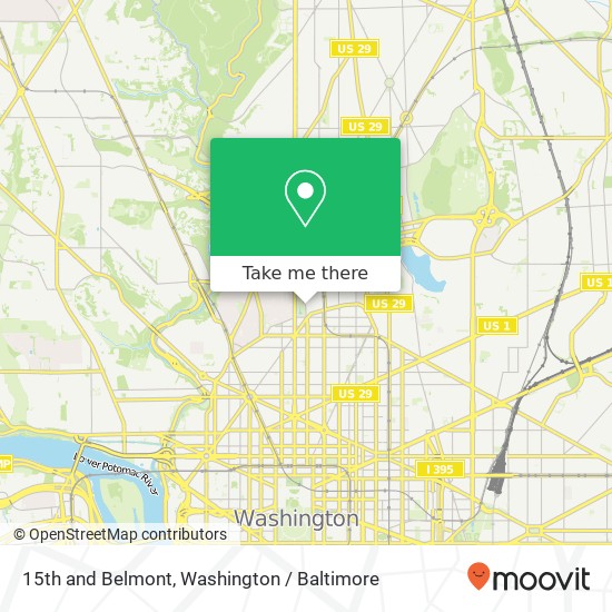 Mapa de 15th and Belmont, Washington, DC 20009