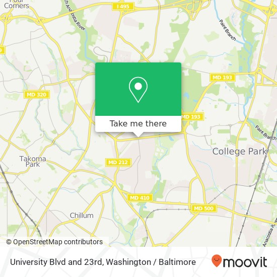 University Blvd and 23rd, Hyattsville, MD 20783 map