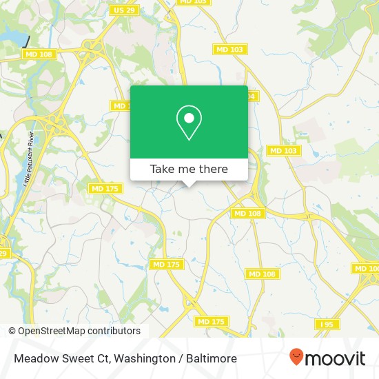 Mapa de Meadow Sweet Ct, Columbia, MD 21045