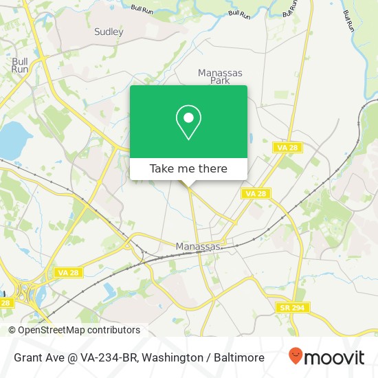 Grant Ave @ VA-234-BR, Manassas, VA 20110 map