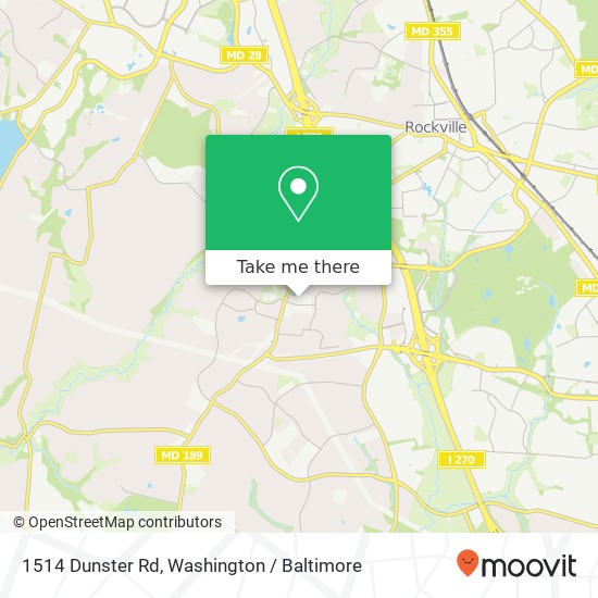Mapa de 1514 Dunster Rd, Potomac, MD 20854