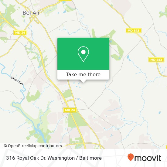 Mapa de 316 Royal Oak Dr, Bel Air, MD 21015