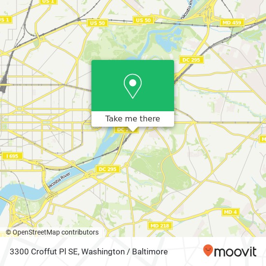 Mapa de 3300 Croffut Pl SE, Washington, DC 20019