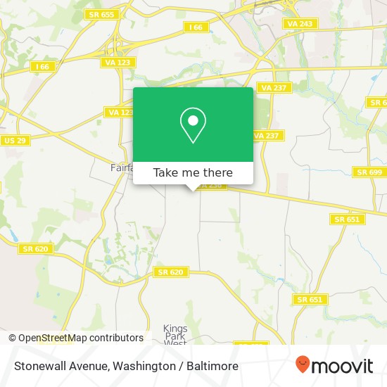 Stonewall Avenue, Stonewall Ave, Fairfax, VA 22032, USA map