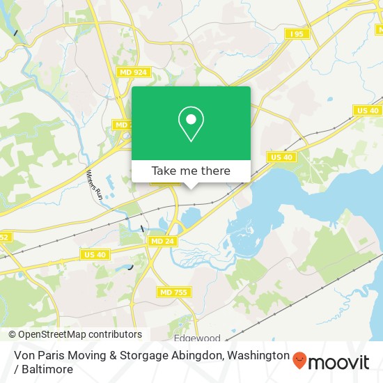 Mapa de Von Paris Moving & Storgage Abingdon, 1304 Continental Dr