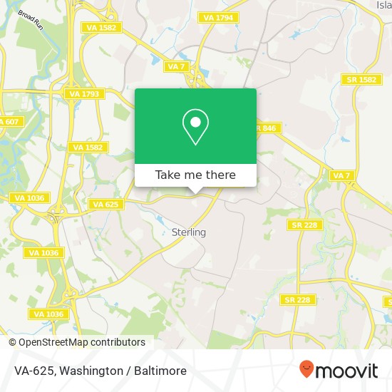 Mapa de VA-625, Sterling, VA 20164