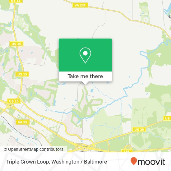 Mapa de Triple Crown Loop, Gainesville, VA 20155