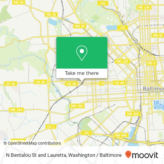 N Bentalou St and Lauretta, Baltimore, MD 21223 map