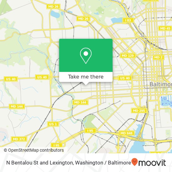 N Bentalou St and Lexington, Baltimore, MD 21223 map