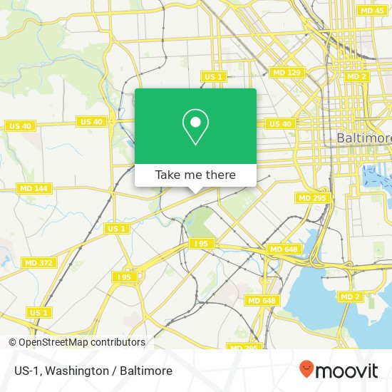 US-1, Baltimore, MD 21223 map