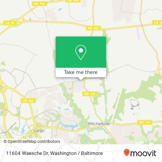 Mapa de 11604 Waesche Dr, Bowie, MD 20721