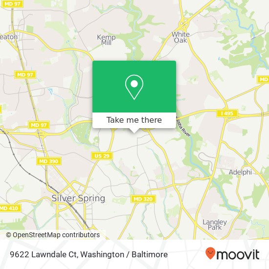 Mapa de 9622 Lawndale Ct, Silver Spring, MD 20901