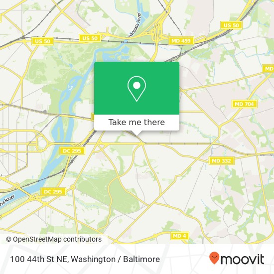 Mapa de 100 44th St NE, Washington, DC 20019