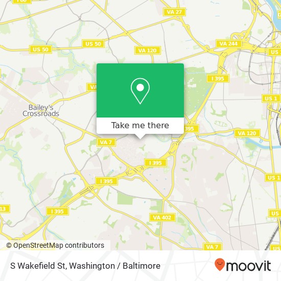 Mapa de S Wakefield St, Arlington, VA 22206