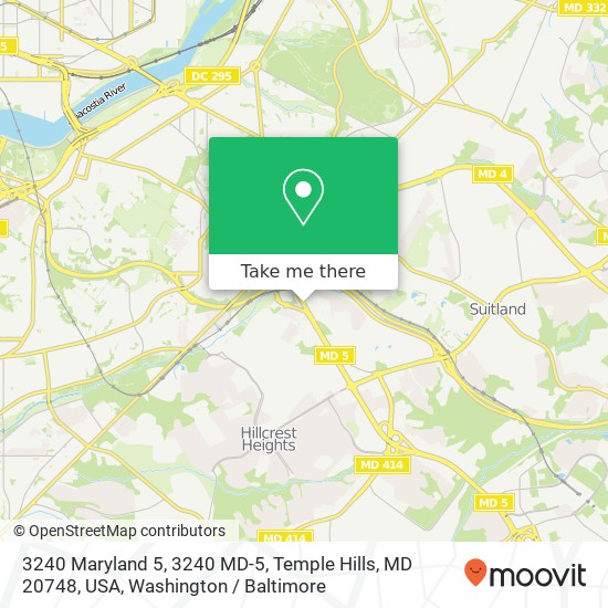 3240 Maryland 5, 3240 MD-5, Temple Hills, MD 20748, USA map