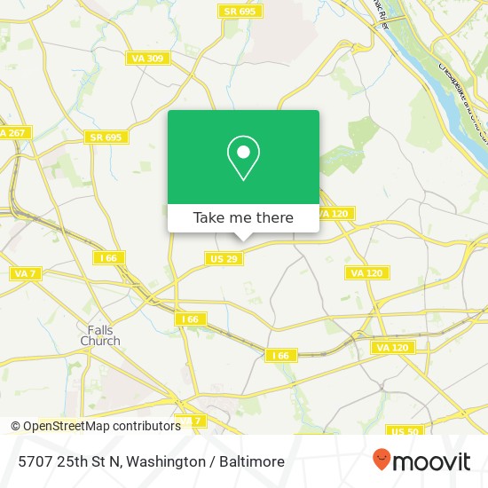 Mapa de 5707 25th St N, Arlington, VA 22207