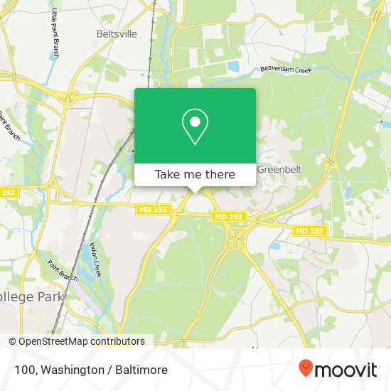 Mapa de 100, 7852 Walker Dr #100, Greenbelt, MD 20770, USA