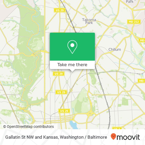 Gallatin St NW and Kansas, Washington, DC 20011 map