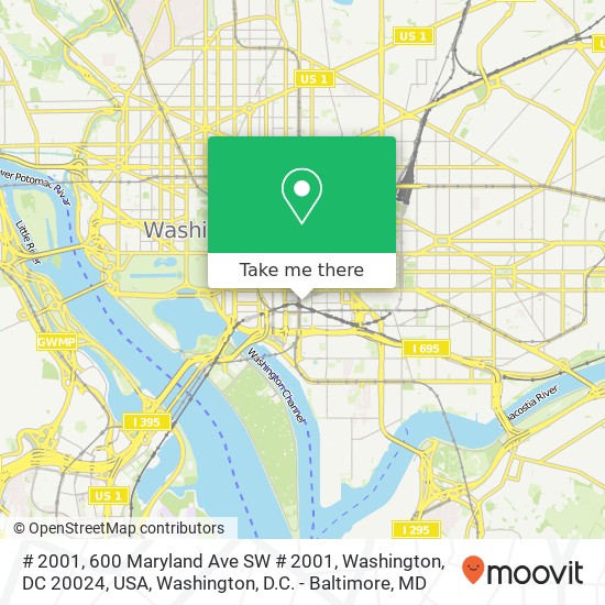 Mapa de # 2001, 600 Maryland Ave SW # 2001, Washington, DC 20024, USA