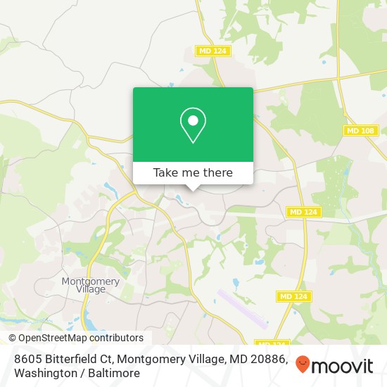 8605 Bitterfield Ct, Montgomery Village, MD 20886 map