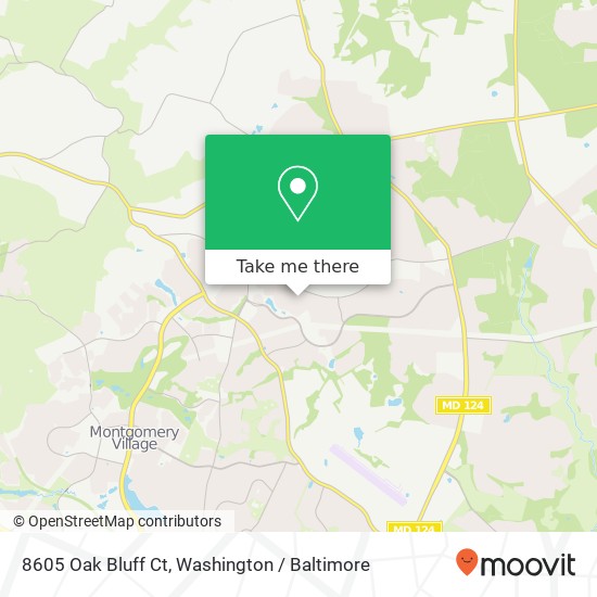 Mapa de 8605 Oak Bluff Ct, Montgomery Village, MD 20886