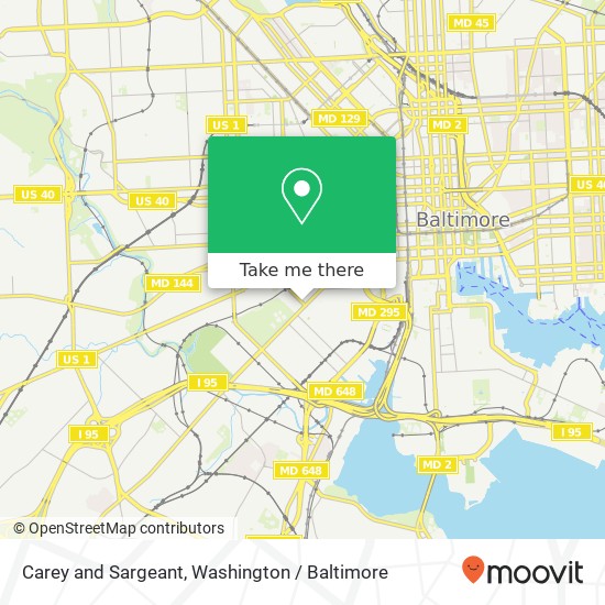 Mapa de Carey and Sargeant, Baltimore, MD 21223