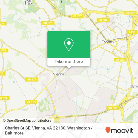 Mapa de Charles St SE, Vienna, VA 22180