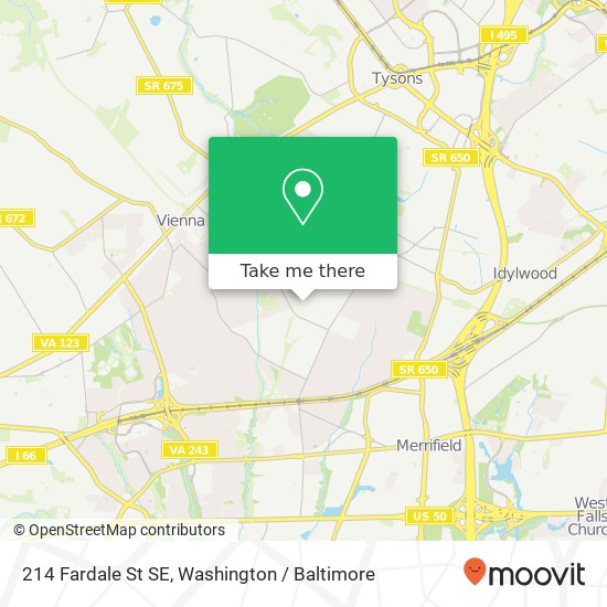 Mapa de 214 Fardale St SE, Vienna, VA 22180