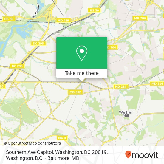 Mapa de Southern Ave Capitol, Washington, DC 20019