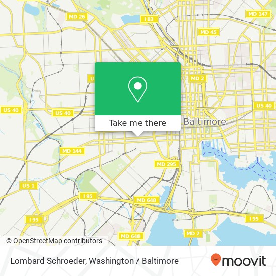 Mapa de Lombard Schroeder, Baltimore, MD 21223