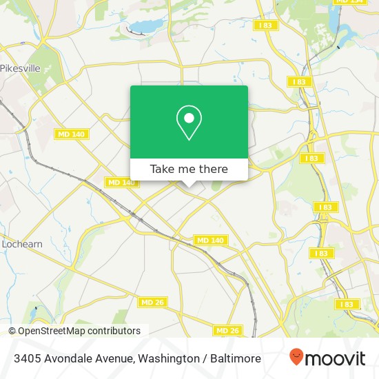 Mapa de 3405 Avondale Avenue, 3405 Avondale Ave, Baltimore, MD 21215, USA