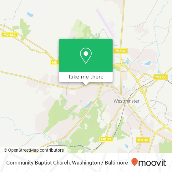 Mapa de Community Baptist Church, 613 Uniontown Rd