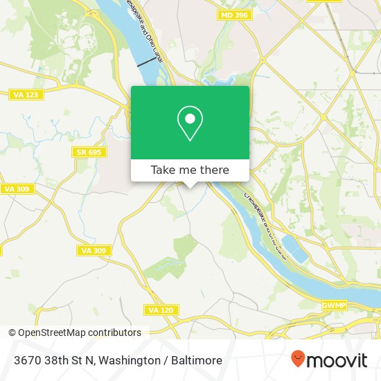 Mapa de 3670 38th St N, Arlington, VA 22207